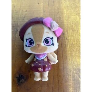 Wild Style Shopkins Shop Pet‎ Kitty Cat Crumbles Chocolate Cupcake Rare Toy 3"